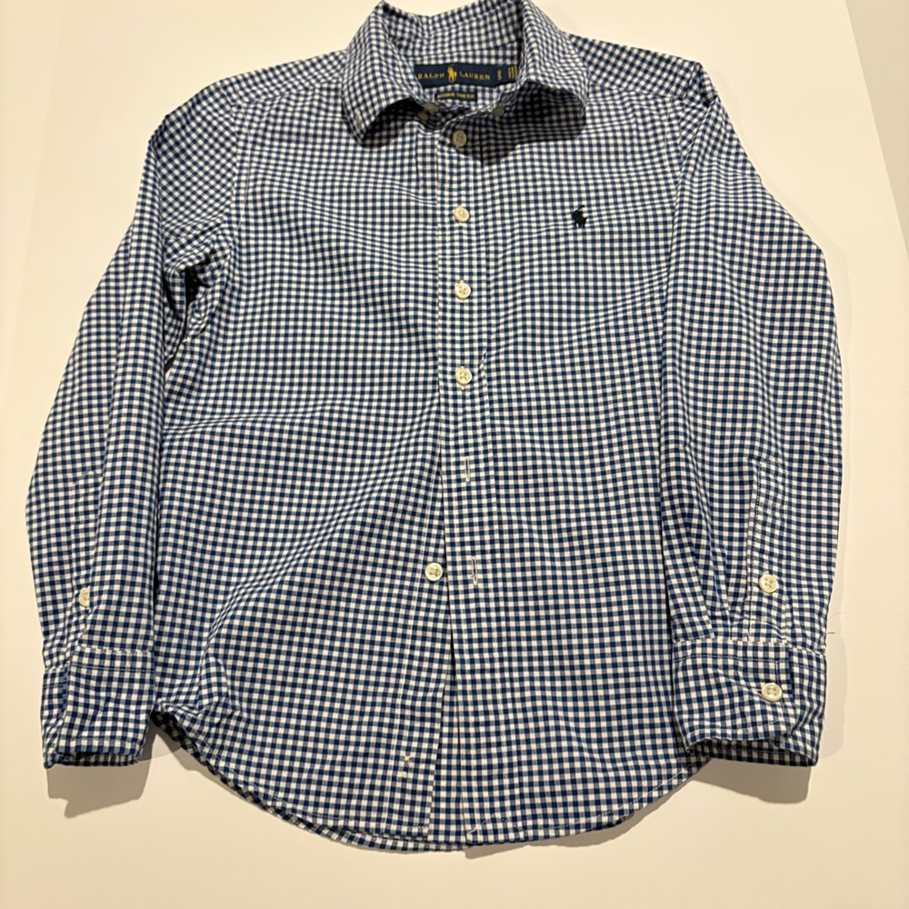 Polo by Ralph Lauren Men's Navy and White Gingham Shirt S(8)